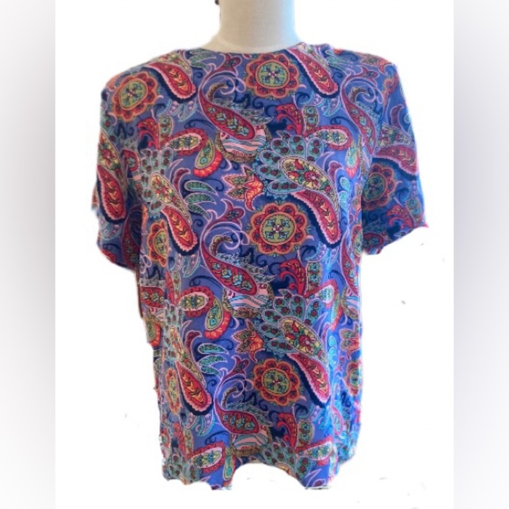 Silkland 100% pure Silk blouse VTG size L